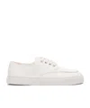 Prada Canvas Sneakers With Round Toe And Rubber Sole In Ivory