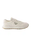 Prada Prax Suede And Re-nylon Sneakers In White