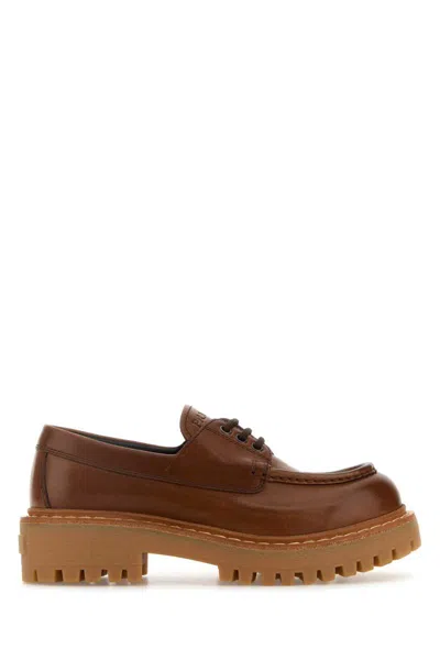 Prada Lace-ups In Beige O Tan