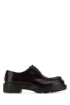 Prada Grape Leather Diapason Lace-up Shoes In Purple