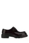 Prada Brushed Leather Lace-up Shoes Lace Up Shoes Black In Purple