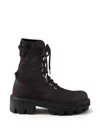 Prada Laced Boots With Grooved Sole In Black