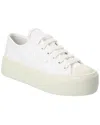 Prada Laced Canvas Sneaker In White