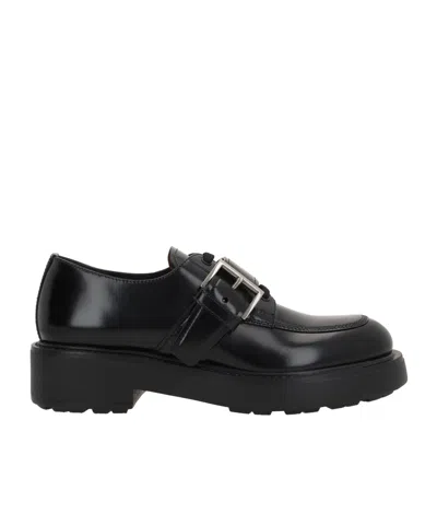 PRADA PRADA ROUND-TOE LACE-UP SHOES