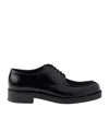 Prada Lace-up Shoes In Patent Leather In Black