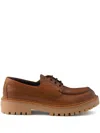 Prada Chunky Sole Lace-up Loafers With Round Toe In Brown