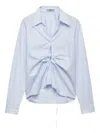 Prada Lace-up Shirt In Blue