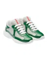Prada America's Cup Vernice Patent Runner Sneakers In Green