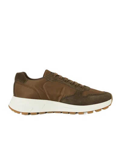 Prada Laced Sneakers In Green