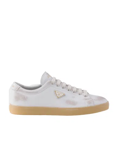 Prada Laced Sneakers In White