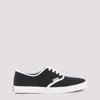Prada Lace Up Sneakers Contrast Trim Rubber Sole In Black