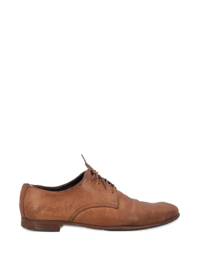 Pre-owned Prada Lace-up Leather Shoes In Brown