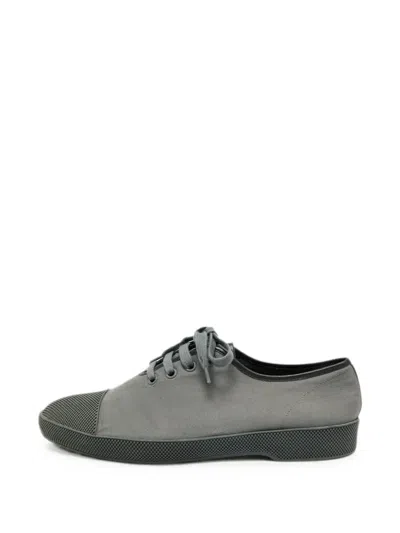 Pre-owned Prada Lace-up Sneakers In Gray