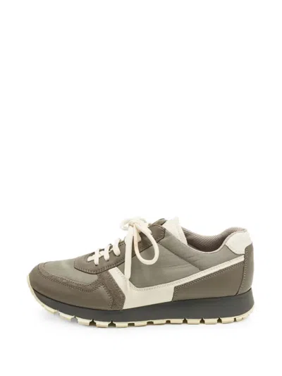 Pre-owned Prada Lace-up Sneakers In Gray