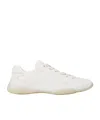 Prada Leather Sneakers Crafted Geometric Stitching In White