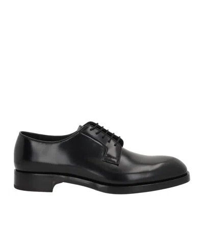 Prada Lacing Business Dress Shoes In Black