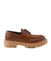 Prada Elvio Zanon Woman Lace-up Shoes Brown Size 10 Soft Leather In Brown