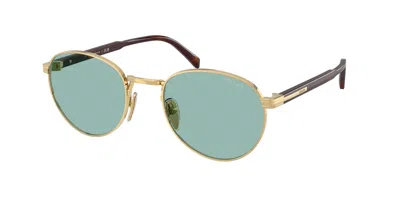Prada Lake Round Men's Sunglasses Pr B51s 5ak40k 53 In Gold