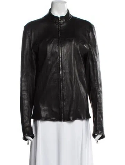 Pre-owned Prada Lamb Leather Jacket In Black