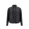 Prada Lamb Leather Jacket In Black