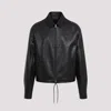 Prada Leather Zipper Jacket Clothing In Nero