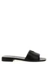 Prada Triangle-logo Slip-on Sandals In Black