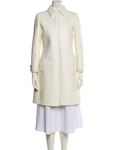 Pre-owned Prada Lamb Leather Trench Coat In Neutral