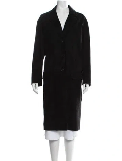 Pre-owned Prada Lambskin Coat In Black