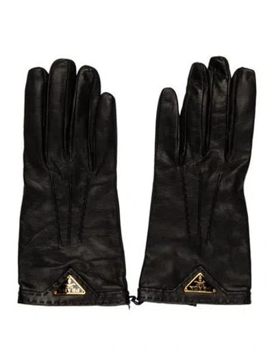 Pre-owned Prada Lambskin Gloves In Black