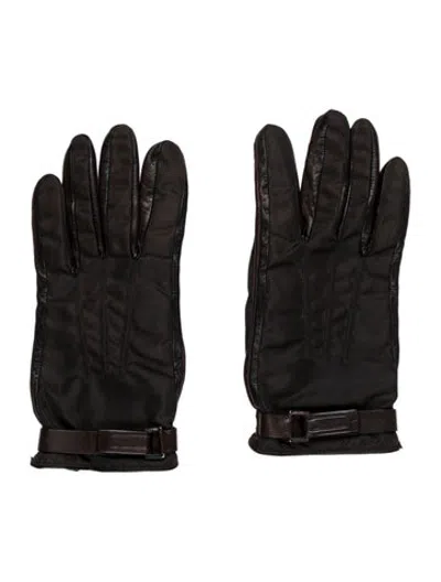 Pre-owned Prada Lambskin Gloves In Brown