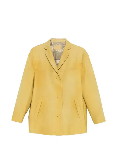 Prada Lambskin Jacket In Yellow