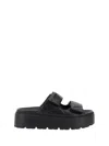 Prada Chunky Platform Sandals With Knot Detail In Black In Nero