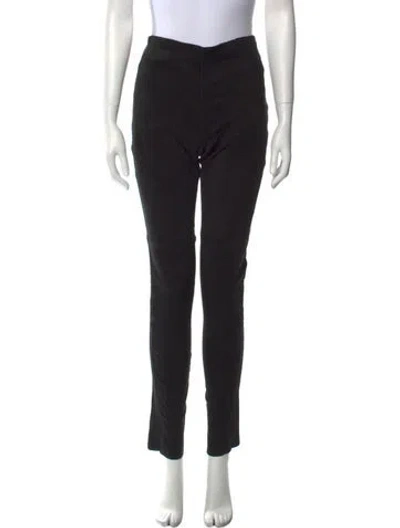 Pre-owned Prada Lambskin Skinny Leg Pants In Black
