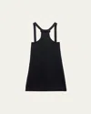 Prada Wool Knit Mini Dress Square Neckline In F0002 Nero