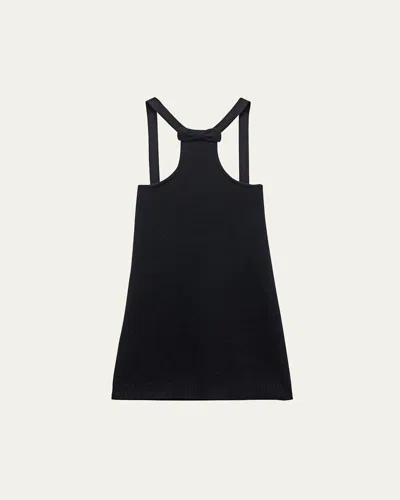Prada Women's Wool Mini Dress In Black