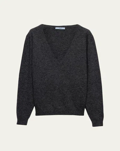 PRADA LAMBSWOOL V-NECK SWEATER