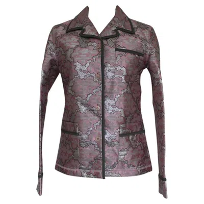 Pre-owned Prada Lamè Jacket Size 38 In Gray