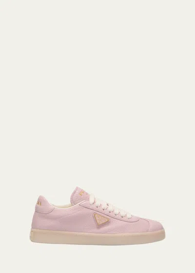Prada Lane Leather Low-top Sneakers In Alabastro