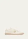 Prada Downtown Leather Sneakers In Avorio