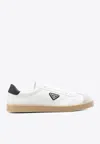 Prada Lane Leather Low-top Sneakers In White