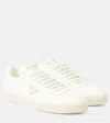 Prada Downtown Leather Sneakers In White