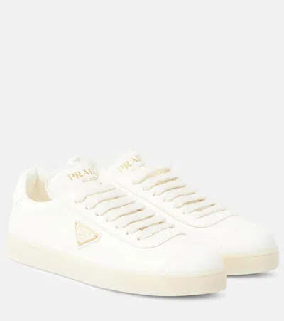 Prada Lane Leather Trainers In White