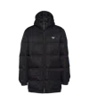 Prada Long Re-nylon Down Jacket In Black