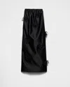 Prada Langer Rock Aus Besticktem Doppelsatin In Schwarz