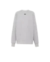 Prada Cotton Logo Sweatshirt In Grey
