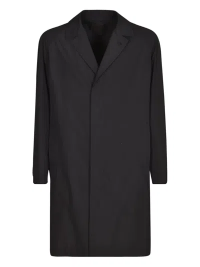 Prada Lapel-collar Coat In Black