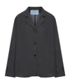 Prada Tailored Jacket With Notched Lapels And Buttoned Cuffs In Gray