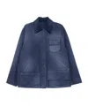 Prada Lapel Long-sleeved Casual Jacket In Blue