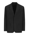 Prada Lapel Long-sleeved Suit Jacket In Black