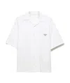Prada Men's Spugna Terry Bowling Shirt In White